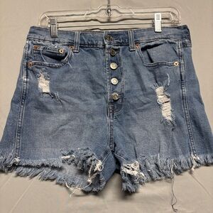 GAP Frayed Hem Blue Jean Shorts
